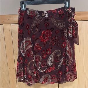 Miami Red and Purple Floral Mini Skirt